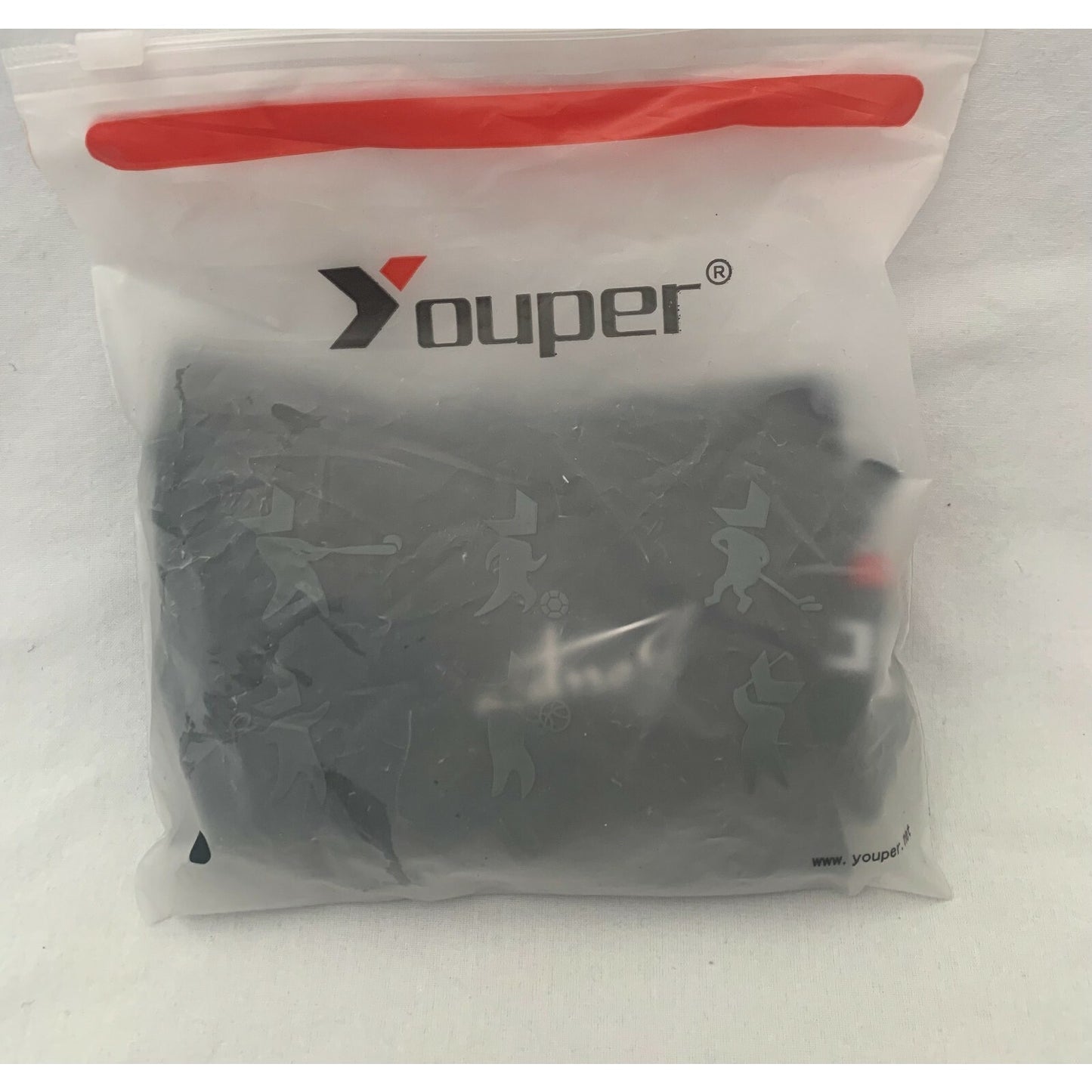 Youper -Padded Sliding Shorts - Size YM -Black with Red Accent and White Letters
