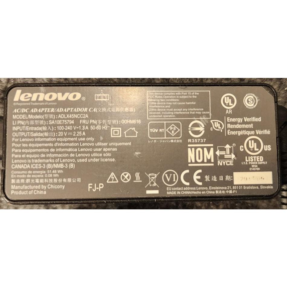 Lenovo 45W AC Adapter Power Supply Charger ADLX45NCC2A Slim Tip Genuine New