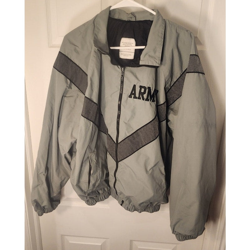 Official US Army IPFU Physical Fitness Training Track Jacket Gray Size Large Reg