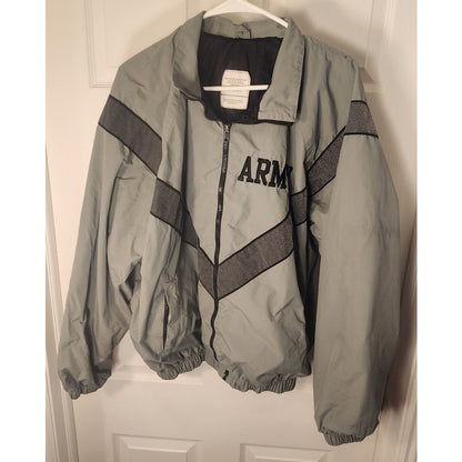 Official US Army IPFU Physical Fitness Training Track Jacket Gray Size Large Reg