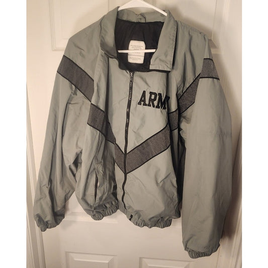 Official US Army IPFU Physical Fitness Training Track Jacket Gray Size Large Reg