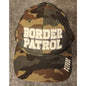 Vintage Border Patrol Camo Baseball Hat Cap Embroidered Made In USA Woodland