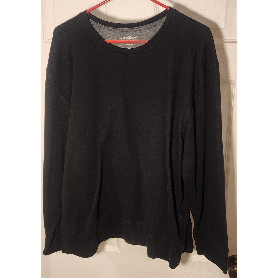 Cuddl Duds Mens XXL Black Long Sleeve Crewneck Top Thermal Base Layer Tee