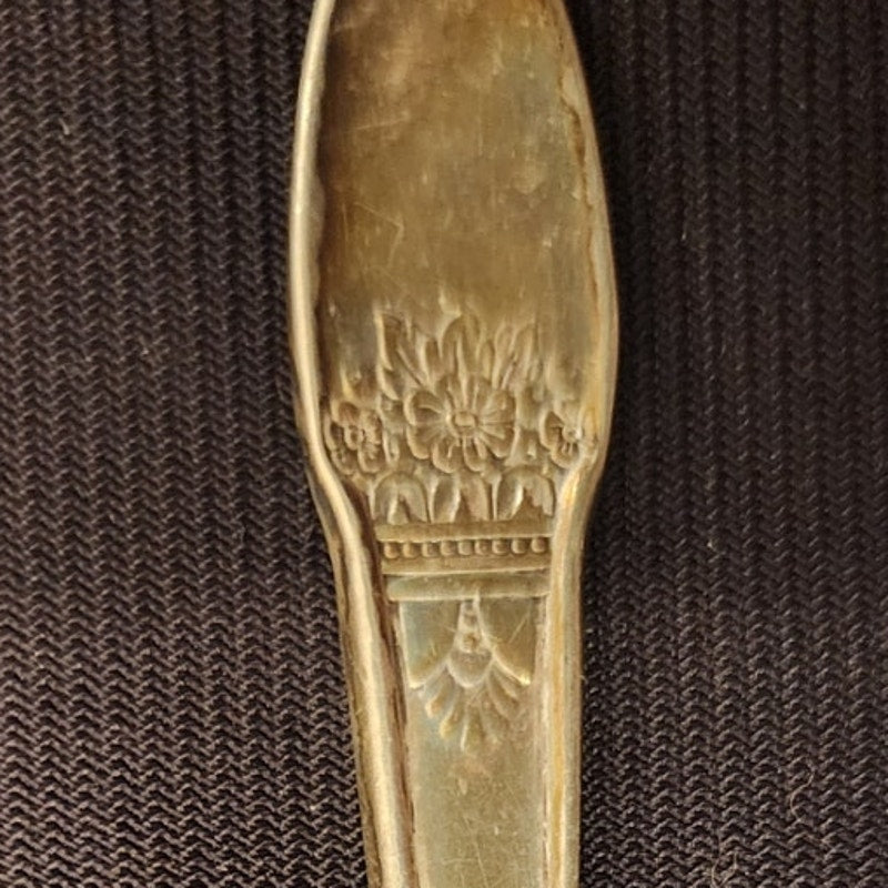 Vintage Wm Rogers Silverplate Baby Spoon and Fork Set Small 4.25 In 847 DS TS