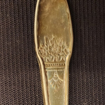 Vintage Wm Rogers Silverplate Baby Spoon and Fork Set Small 4.25 In 847 DS TS