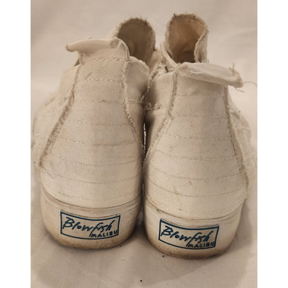 Blowfish Malibu Play White Canvas Slip‑On Sneakers Women’s Size 9