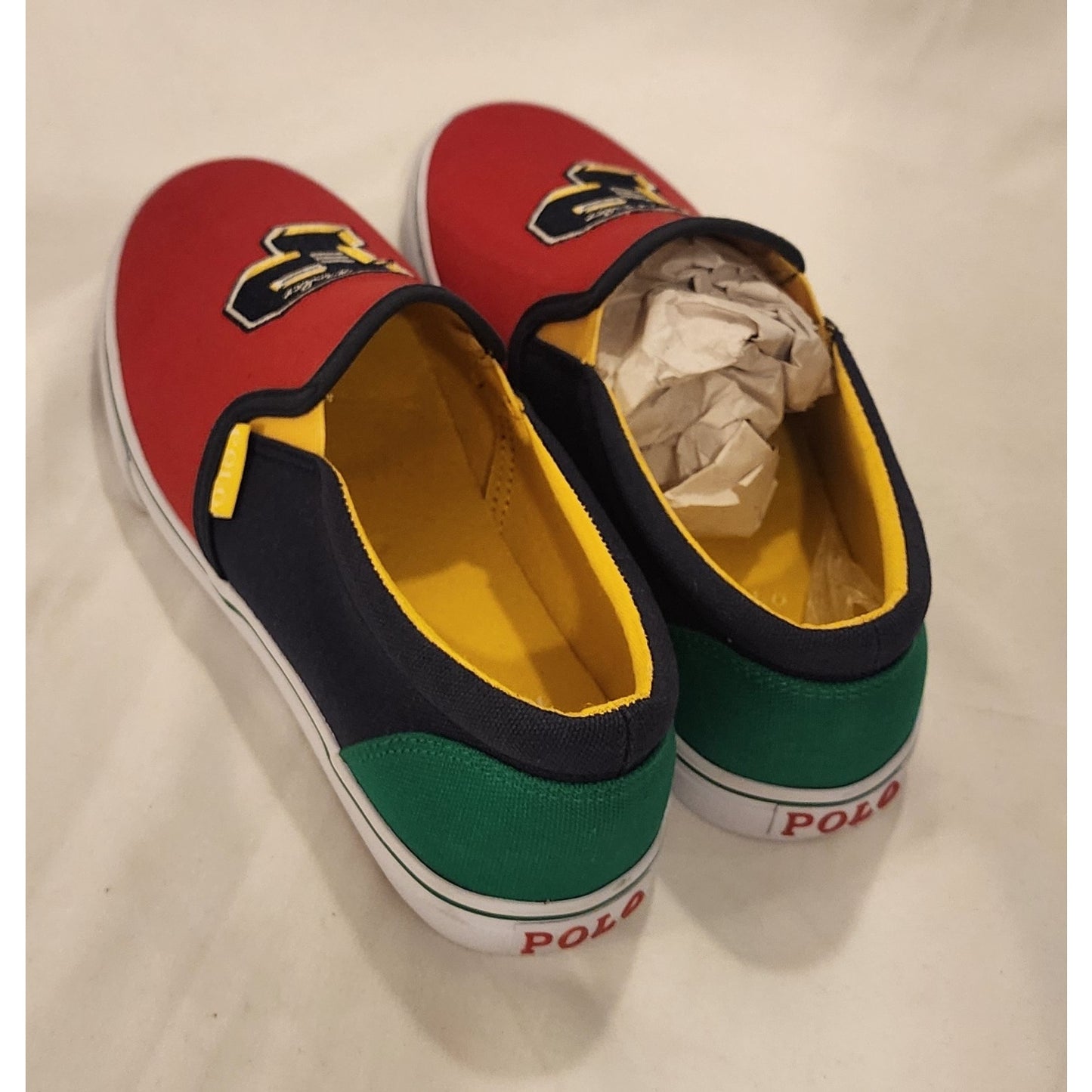 Polo Ralph Lauren Color‑Block Slip‑On Sneakers Junior 5.5 – New With Box