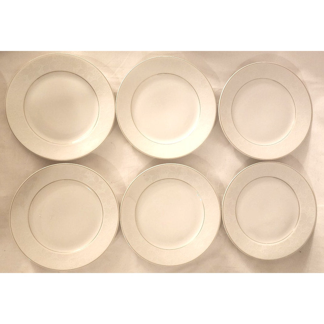 Rosenthal Aida White Velvet Bread Plates Set of 6 – Gold Trim – Excellent