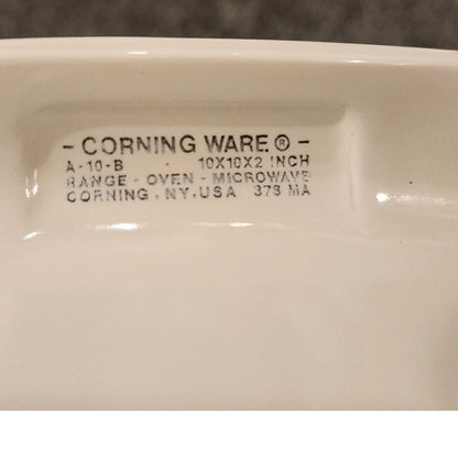 CorningWare Spice O Life Le Romarin Square Casserole Dish Glass Lid A-10-B 10x10