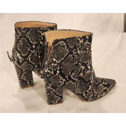 Steve Madden Retrograde Snake Print Ankle Boots Women's Size 5.5 M Grey