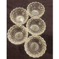 Vintage Crystal Scalloped Bowls Set of 5 – 5¼" Starburst Base – No Seams