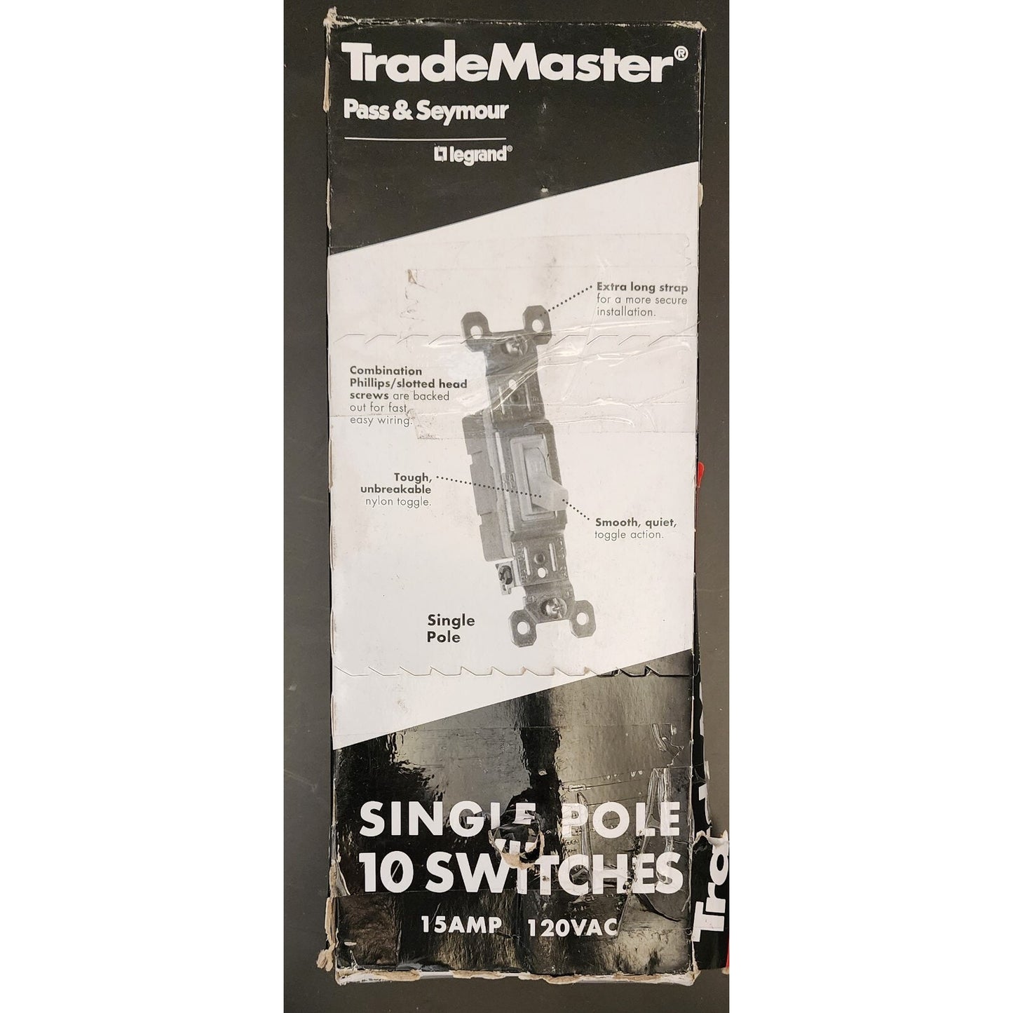 Box of 7 - Pass & Seymour Single Pole Ivory Toggle Switch - 660-IG