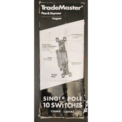 Box of 7 - Pass & Seymour Single Pole Ivory Toggle Switch - 660-IG