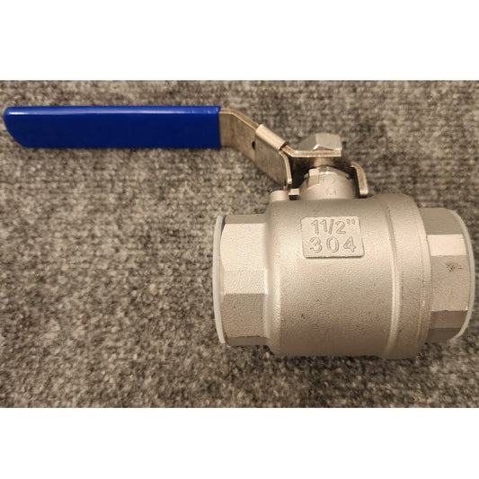 1.5" 304 Stainless Steel Ball Valve 1000 WOG Full Port NPT Female Threaded