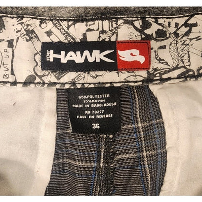 Hawk Mens Size 36 Casual Skate Surf Cargo Shorts Flat Front Casual Summer Shorts