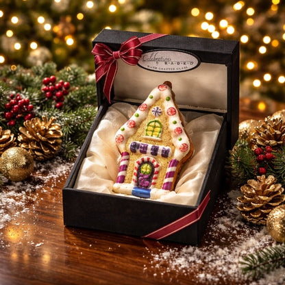 RADKO - 2014 - Celebrations Hand Crafted Glass Ornament - Gingerbread House