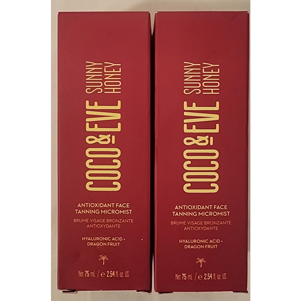 2‑Pack - Coco & Eve Sunny Honey Face Tanning Micromist – 75mL Each – NEW