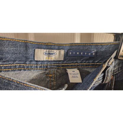 Old Navy - Stretch Bermuda Cut Off Jean Shorts - Frayed Leg Bottoms - Size 18