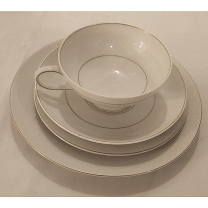 Rosenthal Selb‑Bavaria Aida White Velvet 4‑Piece Setting, Salad Bread Saucer Cup