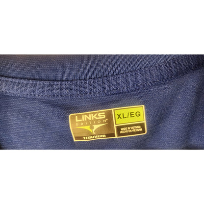 Links Edition Titanium Golf Performance Polo Shirt Men's Blue Short Sleeve Tee
