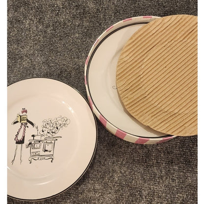 Rosanna A Womans Work Is Never Done Salad Dessert Plates Set of 4 8" NIB NWT