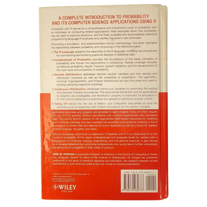 Probability with R by Jane Horgan – Wiley Hardcover – Stained Pages