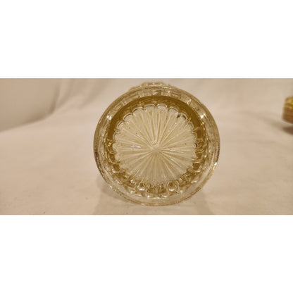Vintage Textured Glass Bottle w/ Round Stopper 6"