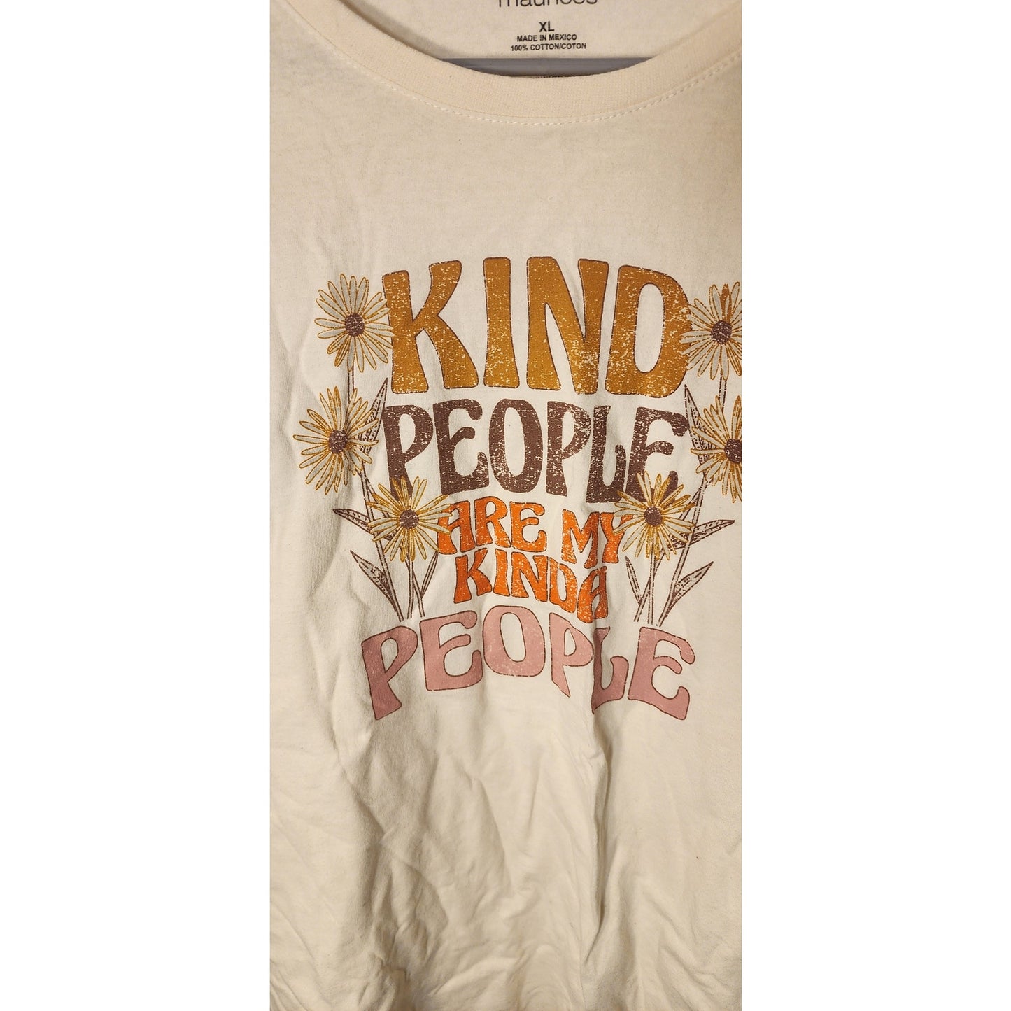 Maurices XL White Kind People Are My Kinda People Graphic Tee Retro Top