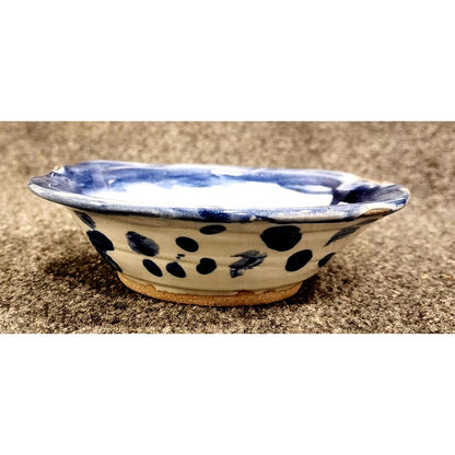 Handmade Ceramic Studio Art Bowl Brown Glaze Round Footed Dish