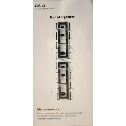 For 8 lids (2X4) -Adjustable Pot Lid Organizer Rack - For Cabinet Door or Wall