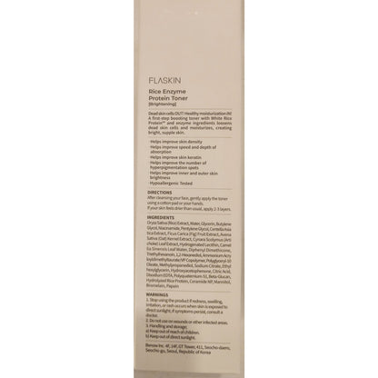 FLASKIN Rice Enzyme Protein Toner – 250ml – NEW Sealed – Exp 08/13/2027
