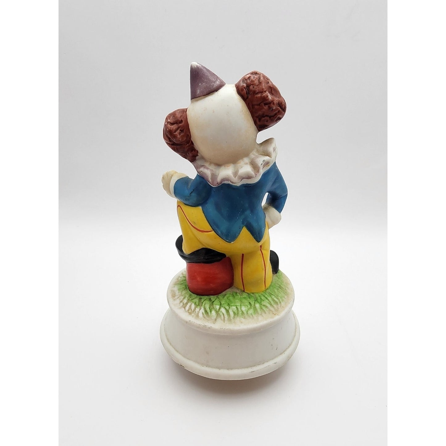 Vintage Porcelain Clown Wind Up Music Box - "Send in the clowns."