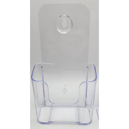 Set of 2 -KTRIO Brochure Holder -Clear Acrylic - 4" Wide - with Card Holders