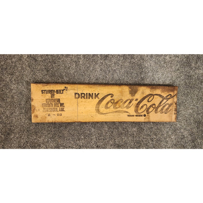 Vintage Rustic Coca Cola Wood Crate Board Sign Black Stencil 16x4