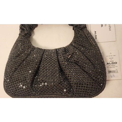 ALDO - Women's Handbag - Black with Rhinestones - IVALIAX D21- Apprx. 8X8 inches
