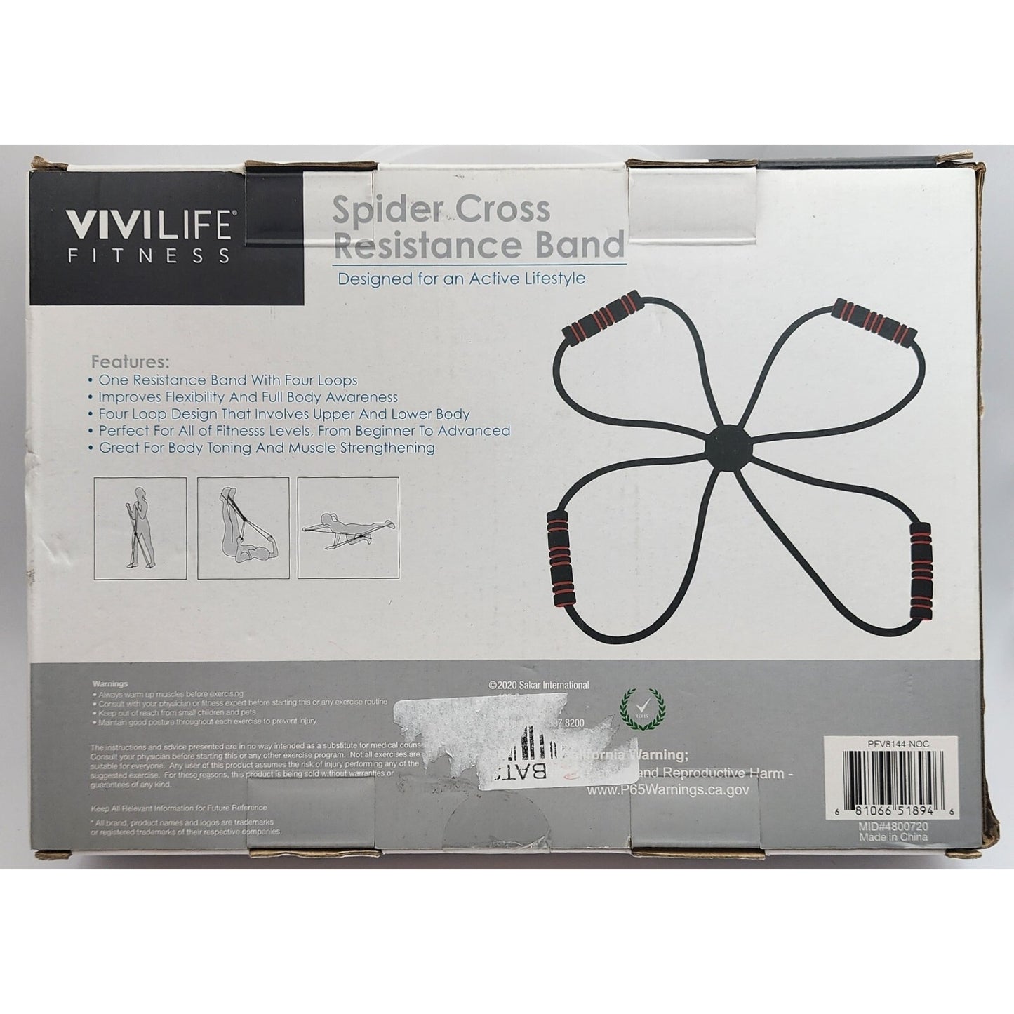 Vivilife -Spider Cross Resistance Band Kit - For An Active Lifestyle. Black/Red