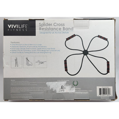 Vivilife -Spider Cross Resistance Band Kit - For An Active Lifestyle. Black/Red