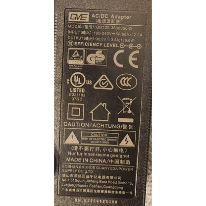 GVE AC/DC Adapter GM130-3600350-D 36V 3.5A 126W Power Supply Charger NWOT