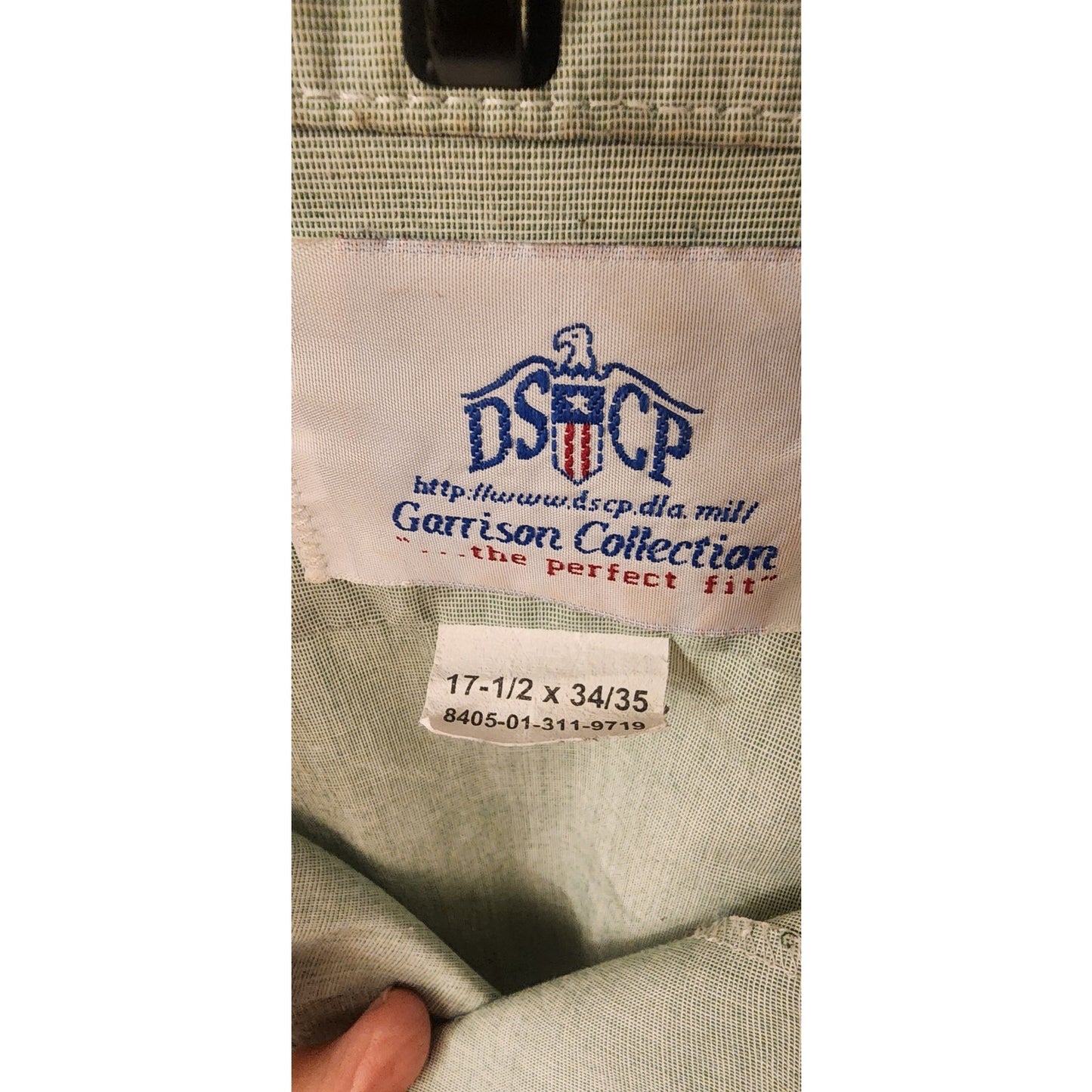 SCP Garrison Collection Shirt 17.5x34/35 Green Button Up Military