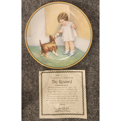 Hamilton Collection Plate The Reward Child Best Friend 1985 Original Box Vintage