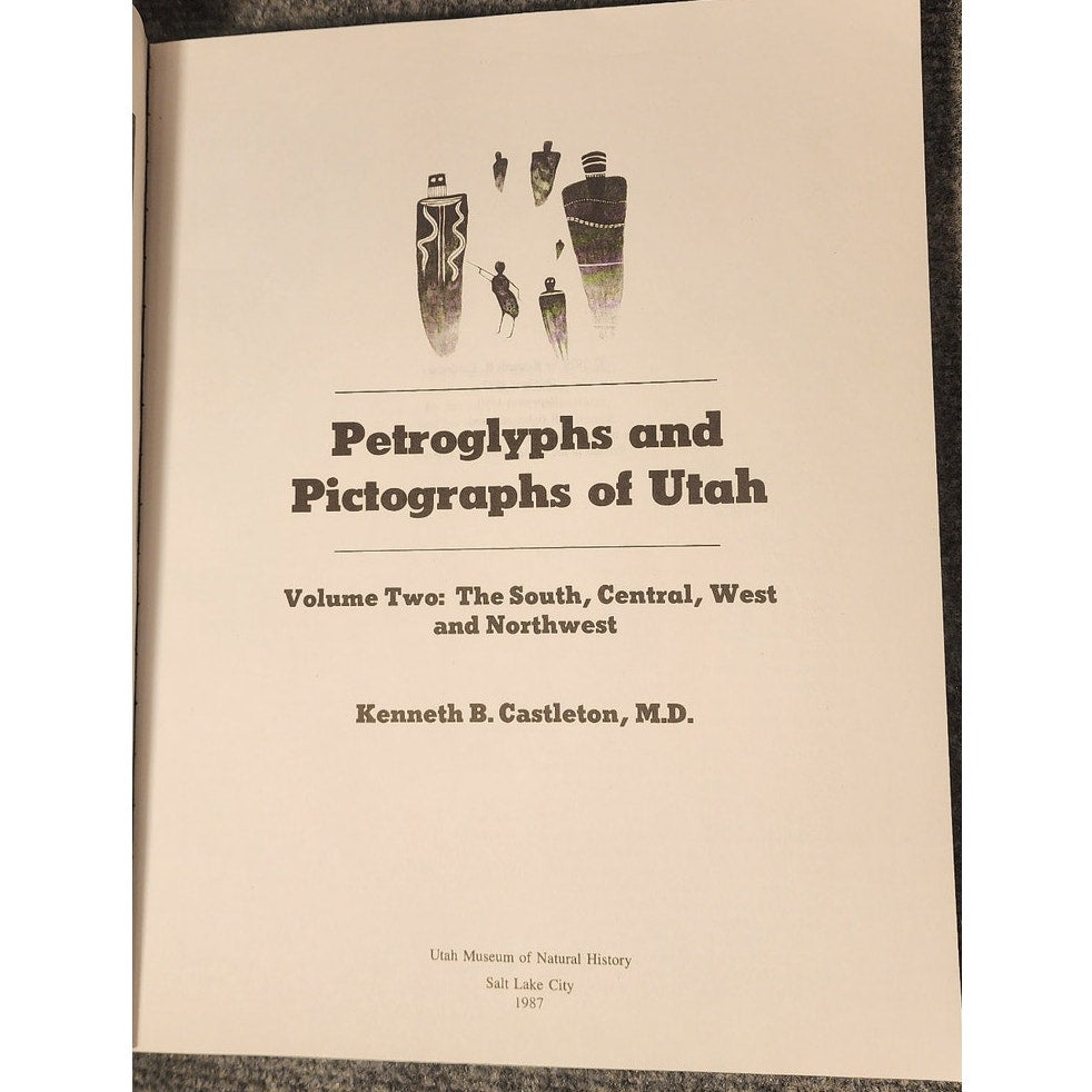 Petroglyphs and Pictographs of Utah Vol 1 & 2 Book Set Castleton 1984 1987