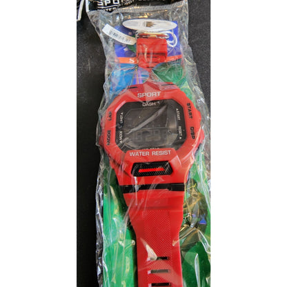 10 Total - Kids Sport Watches - 5 Red and 5 Gray - water proof, Cold Light