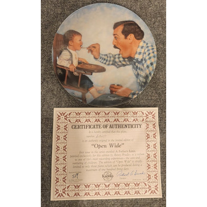 Vintage 1984 Edwin M Knowles Open Wide Collector Plate High Chair Father
