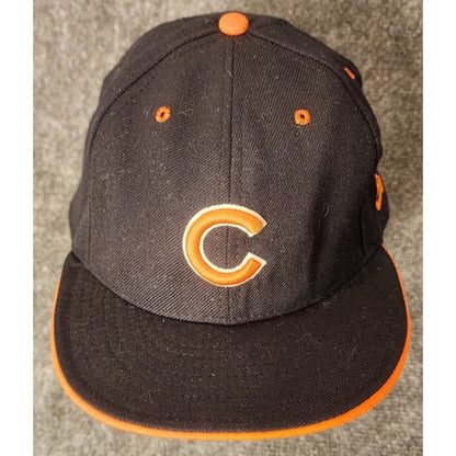 Chicago Cubs New Era 59FIFTY Fitted Hat Cap Size 7 5/8 Navy Blue Orange NFL