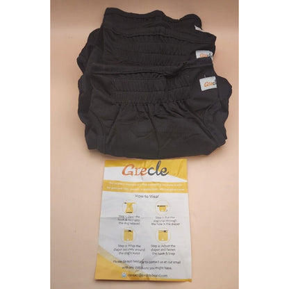 Grecle - Dog Diapers - Size Medium - Set of Three (3) Diapers - Black