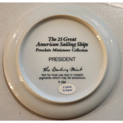 Danbury Mint Great American Sailing Ships Miniature Plate PRESIDENT Japan