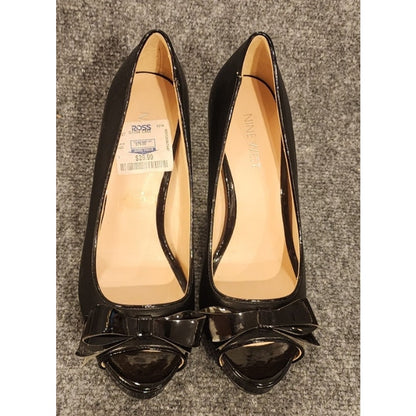 Nine West NW7Cosmo Women Size 7 M Black Bow Accent Stiletto Pump Heels New