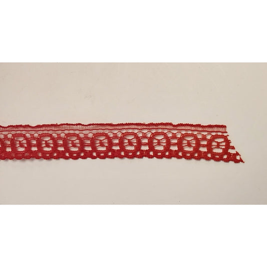 20 Yards - RED Lace Trim - 1/2" (12.5mm) - 479 Native Textiles #23680 - RED26518