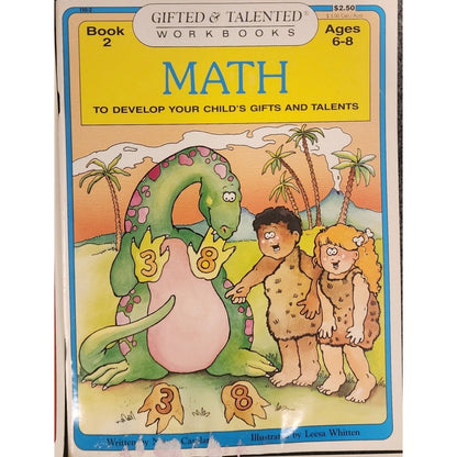 Gifted & Talented Workbook Set Ages 6-8 Math 1 & 2 Reading 1 Language Arts 2