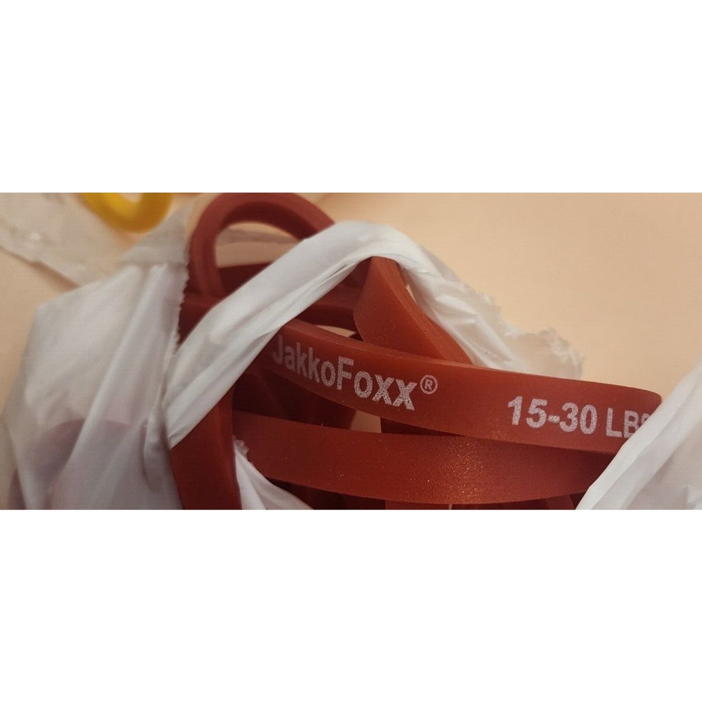 Resistance Bands set of 2 - JakkoFoxx - Red (15-30lb) - Yellow (5-15lb)